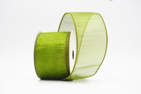 Hellgrünes, einfarbiges, metallisch transparentes Drahtband_KW0436GC-15-42